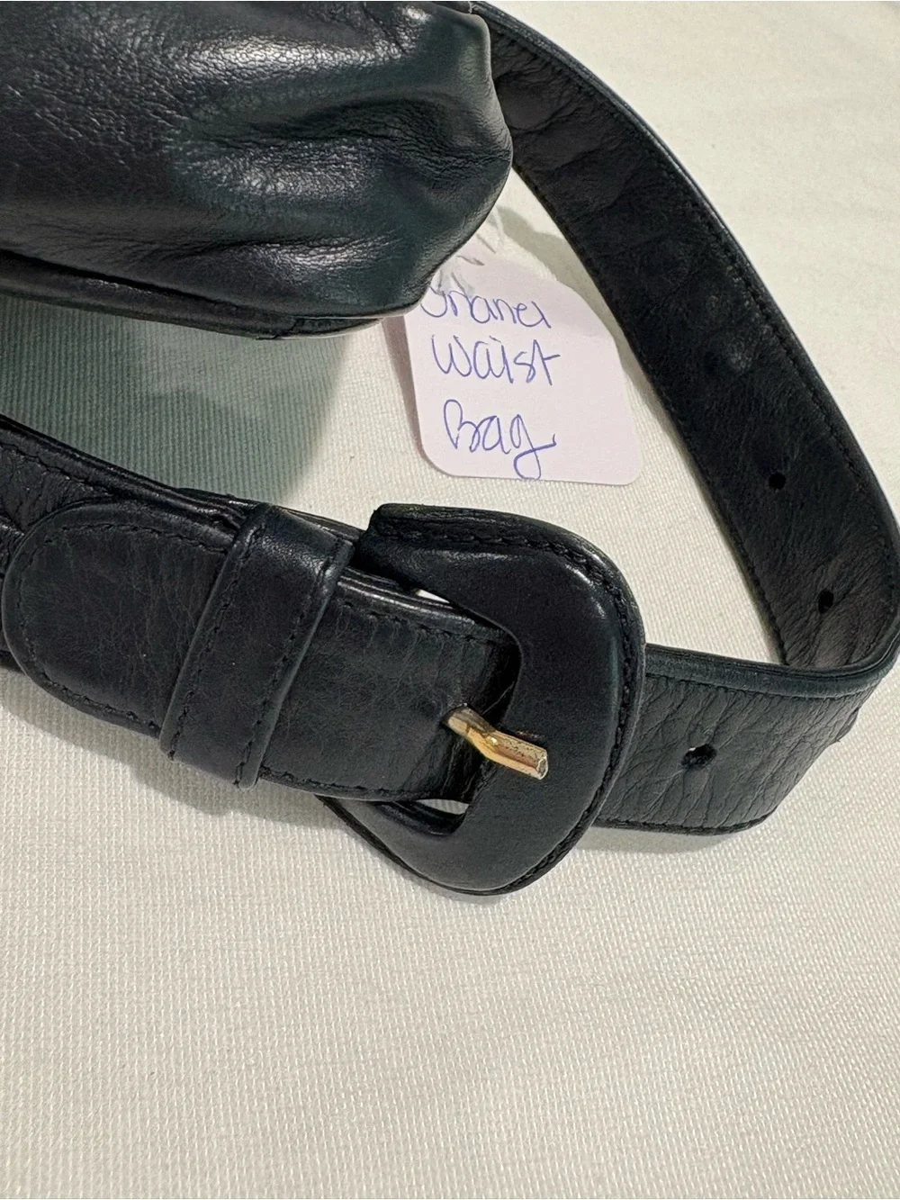 Authentic Chanel Navy Matelassé leather Belt Bag w Certificate of Authenticity